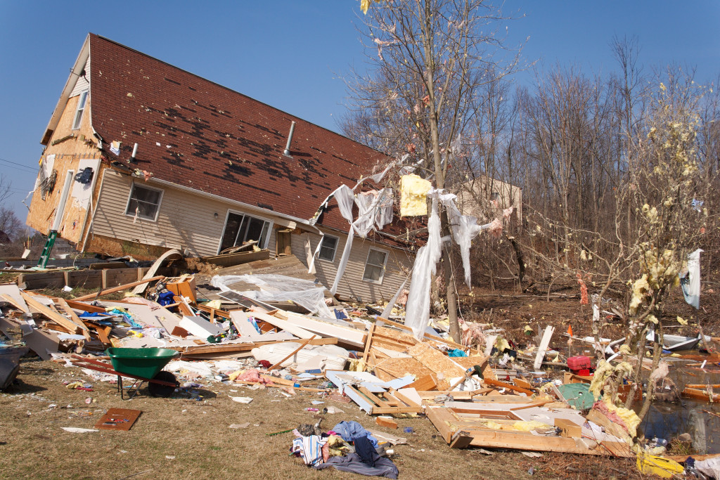 destroyed house