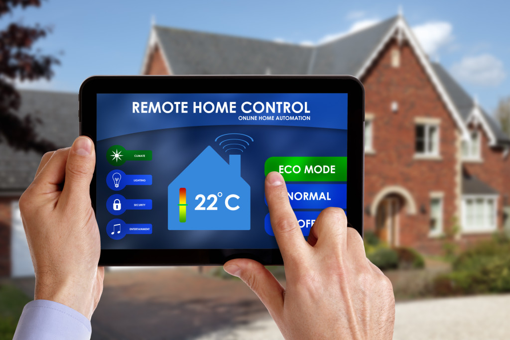remote home control concept of smart home technology