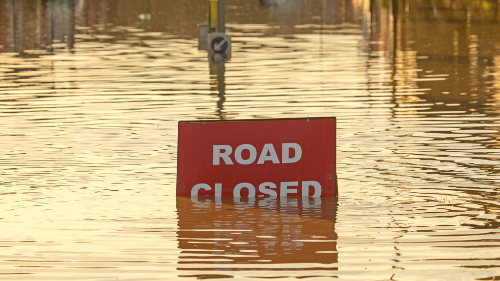 road closed under flood