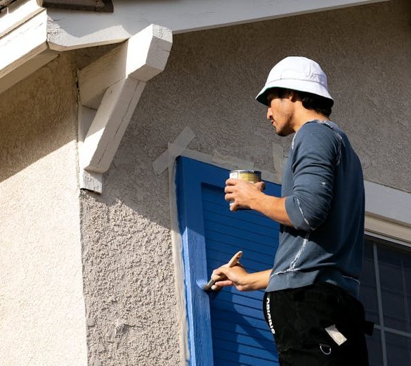 painting the home's exterior