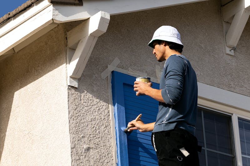 painting the home's exterior